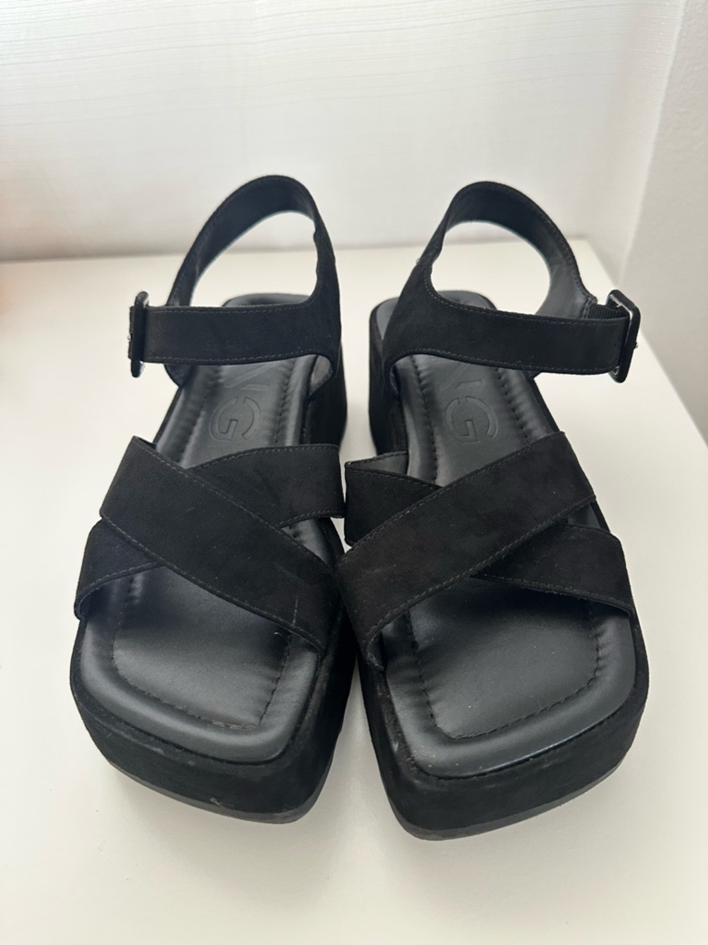 Mango Black Platform Sandals EU 36 / US 6 | Chunky Heel | Gently Worn - Picture 5 of 9